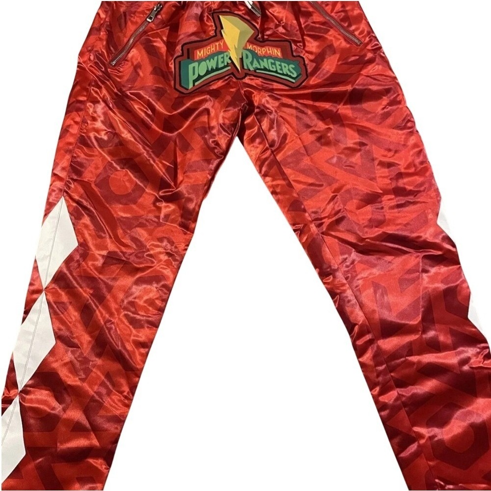 Headgear Classics Power Rangers Pants Mens Red Satin Monogram Joggers